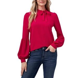 CECE Blouse with Bow Tie NWOT